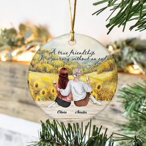 A True Friendship Is A Journey Without An End Personalized Ceramic Ornament HA75 897444
