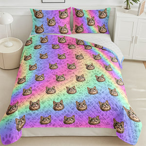 Custom Photo Dog Cat With Paw Quilt Bedding Set HO82 900714