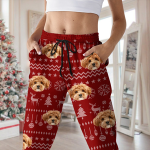 Custom Dog Photo Christmas Sweatpants Christmas Gift For Pet Lovers CH07 896450