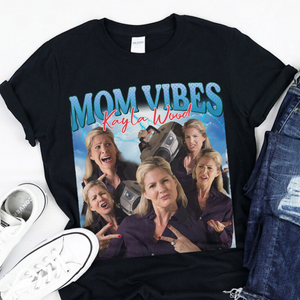 Custom Photo Mom Vibes - Personalized Cool Moms Club Retro Style Dark Shirt CH07 895344
