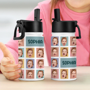 Custom Photo And Name For Kid Back To School Water Bottle TH10 894189