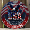 Custom Name Faith, Family & Freedom America Personalized Door Sign HA75 898484