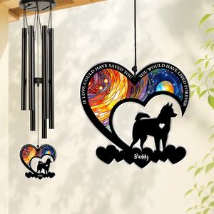 No Longer By My Side But Forever in My Heart Personalized Dog Memorial Acrylic Wind Chimes LM32 893841