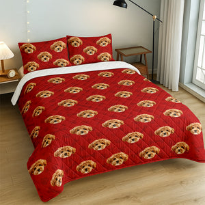 Custom Photo Dog Cat With Paw Quilt Bedding Set HO82 900714
