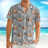 Custom Dog Face and Paw Print 3D Inflated Hawaiian Shirt CH07 911142
