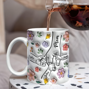Hold My Hand, Hold My Heart Personalized Family 3D Inflated Effect Printed Mug HA75 897128