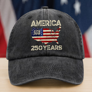 250 Years America Anniversary 250th Independence Day Washed Denim Baseball Cap HA75 897362
