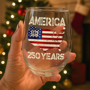 250 Years America Anniversary 250th Independence Day Wine Glass HA75 897358