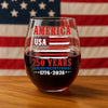 USA 250 Years Semiquincentennial Wine Glass TH10 894673