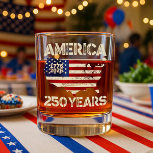 250 Years America Anniversary 250th Independence Day Whiskey Glass HA75 897356