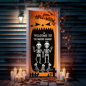 Happy Halloween With Skeleton Door Cover HO82 N369 894916