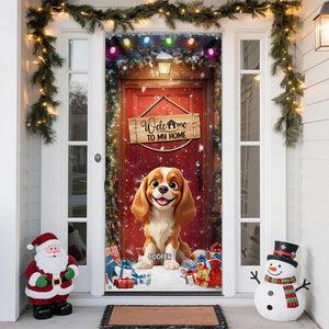 Custom Cute 3D Dog Welcome To Our Home Christmas Decoration Door Cover HA75 898086