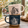 Custom Couple Photo Sketch Line Together & Forever Engraved Pottery Mug LM32 670075