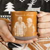 Custom Couple Photo Sketch Line Together & Forever Engraved Pottery Mug LM32 670075