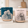 Custom Couple Photo Sketch Line Together & Forever Engraved Pottery Mug LM32 670075