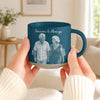 Custom Couple Photo Sketch Line Together & Forever Engraved Pottery Mug LM32 670075