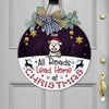 GeckoCustom All Roads Lead Home At Christmas Dog Wooden Door Sign With Wreath, Dog Lover Gift, Dog Door Hanger HN590