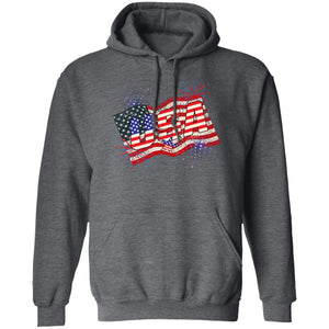 GeckoCustom American Flag Fireworks 4Th Of July Shirt H412 Pullover Hoodie / Dark Heather / S