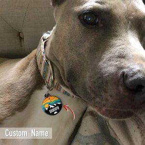 GeckoCustom Camping Dog Acrylic Keychain, Camping Dog Tag HN590