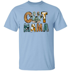 GeckoCustom Cat Mama Leopard Shirt Basic Tee / Light Blue / S