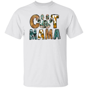 GeckoCustom Cat Mama Leopard Shirt Basic Tee / White / S