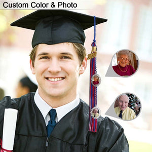 GeckoCustom Custom Memorial Photo Graduation Tassel Charm, Graduation Gift HN590 2 Charms - 2 Images