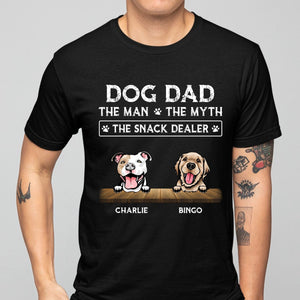 GeckoCustom Dog Dad The Man The Myth The Snack Dealer Personalized Custom Dog Dad Shirt C542V1