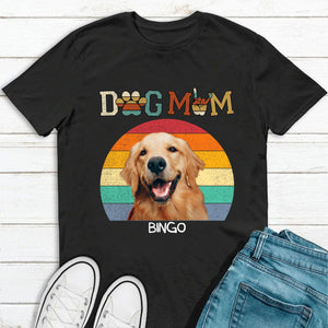 GeckoCustom Dog Mom Vitage Retro Upload Photo Personalized Custom Dog Shirt H463
