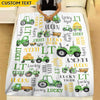 GeckoCustom Farmer Personalized Baby Tractor Blanket HN590 VPM Cozy Plush Fleece Blanket 50x60 (Favorite)