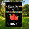 GeckoCustom First Day of Kindergarten Apple 2023 Personalized Custom Garden Flag H436 12"x18"
