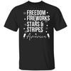 GeckoCustom Freedom Fireworks Stars And Stripes 4th of July Shirt Basic Tee / Black / S