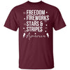 GeckoCustom Freedom Fireworks Stars And Stripes 4th of July Shirt Basic Tee / Maroon / S