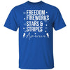 GeckoCustom Freedom Fireworks Stars And Stripes 4th of July Shirt Basic Tee / Royal / S
