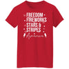 GeckoCustom Freedom Fireworks Stars And Stripes 4th of July Shirt Women T-Shirt / Red / S