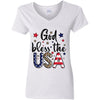 GeckoCustom G500L Ladies' 5.3 oz. T-Shirt Women V-Neck / White / S