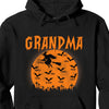 GeckoCustom Grandma Mom Witch With GrandKids Halloween Personalized Custom Frontside Shirt C460 Pullover Hoodie / Black Colour / S