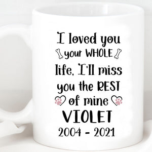 GeckoCustom I Loved You Your Whole Life, I'll Miss You The Rest of Mine Personalized Custom Photo Dog Mug H354