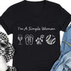 GeckoCustom I'm A Simple Woman Man Personalized Custom Baseball Shirts C508 Women V-neck / V Black / S