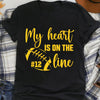 GeckoCustom My Heart Is On The Line Personalized Custom Football Shirt C481 Women Tee / Black Color / S