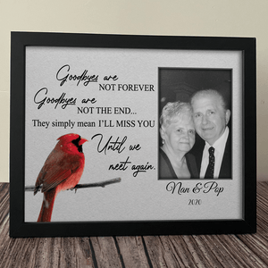 GeckoCustom Personalized Custom Family Memorial Picture Frame, Goodbyes Are Not Forever Goodbyes Are Not The End, Memorial Gifts