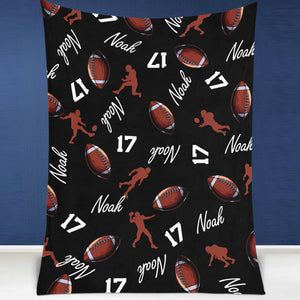 GeckoCustom Personalized Custom Football Collage Blanket H531