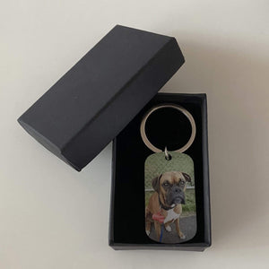 GeckoCustom Personalized Custom Keychain, Dog Lover Gift, You Left Paw Prints On My Heart With Gift Box