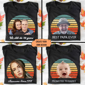 GeckoCustom Personalized Custom Photo Dog Shirt, Dog Vintage Retro Photo Shirt, Gift For Dog Lover