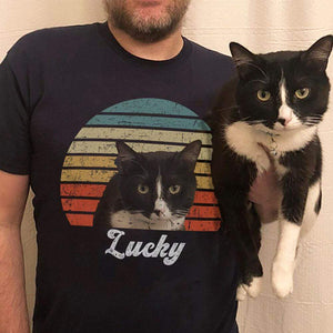 GeckoCustom Personalized Custom Photo Dog Shirt, Dog Vintage Retro Photo Shirt, Gift For Dog Lover