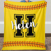 GeckoCustom Personalized Custom Softball Blanket C530 VPS Cozy Plush Fleece 30 x 40 Inches (baby size)