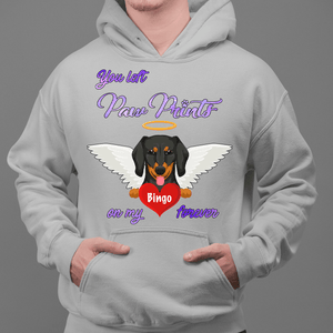 GeckoCustom Personalized Custom T Shirt, Dog Lover Gift, Paw Prints On My Hearts