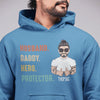 GeckoCustom Personalized Custom T Shirt, Gift For Dad, Fathers Day Gift, Daddy Husband Hero Pullover Hoodie / Black Colour / S