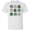 GeckoCustom St Patricks Smiley Shamrock Irish Shirt Basic Tee / White / S