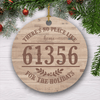 GeckoCustom There's No Place Like , Custom Zip Code Ornament, SG02
