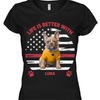 GeckoCustom Thin Red Line, Custom T-Shirt For Firefighter, Dog Lovers, SG02 Women V-neck / V Black / S
